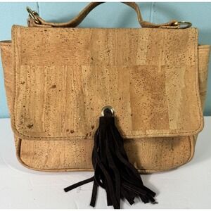 Artelusa Made In Portugal 100% Cork Shoulder Hand Bag Tassel Shipping Bag